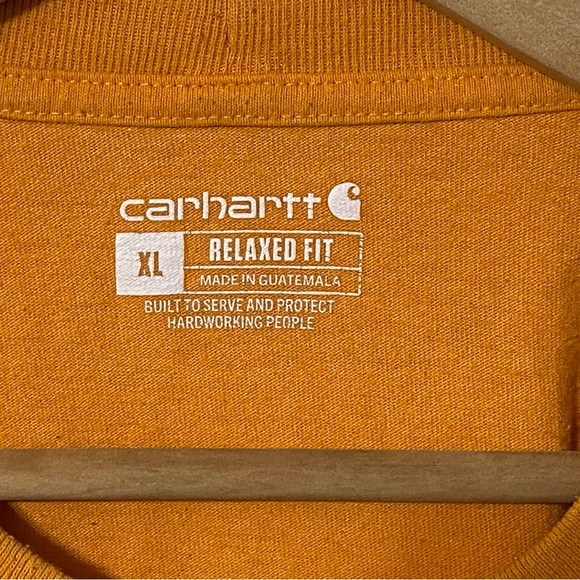 Carhartt Orange Short Sleeve Workwear Relaxed Fit Pullover T-Shirt Size X-Large - Picture 2 of 4